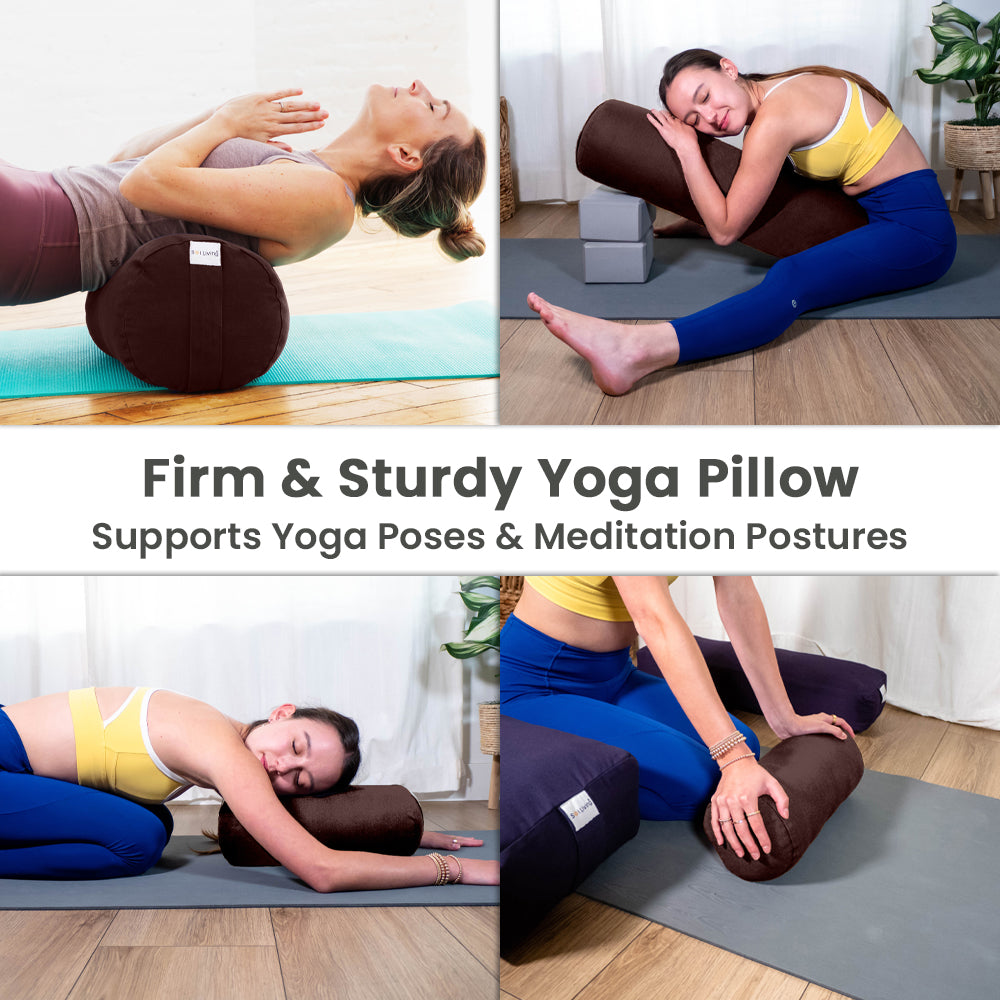Bolster Pillow for Yoga & Meditation - Pranayama Cylindrical Cotton Bolster (26