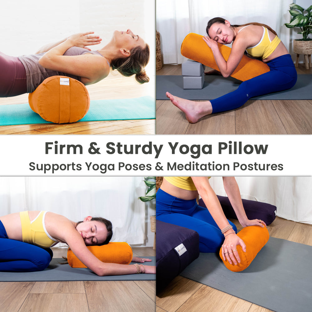 Bolster Pillow for Yoga & Meditation - Pranayama Cylindrical Cotton Bolster (26