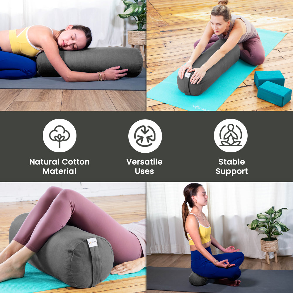 Bolster Pillow – Mini Cylindrical Yoga & Meditation Cushion (14