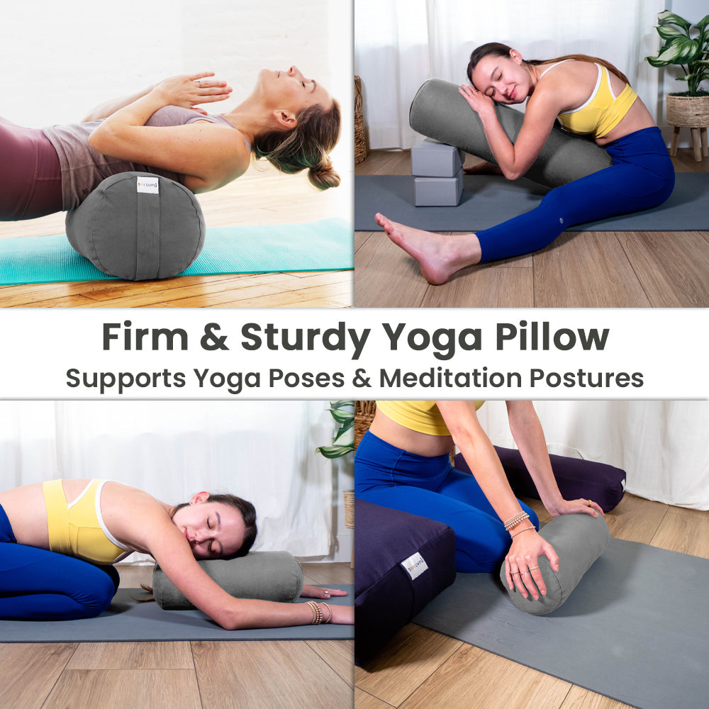 Bolster Pillow – Mini Cylindrical Yoga & Meditation Cushion (14