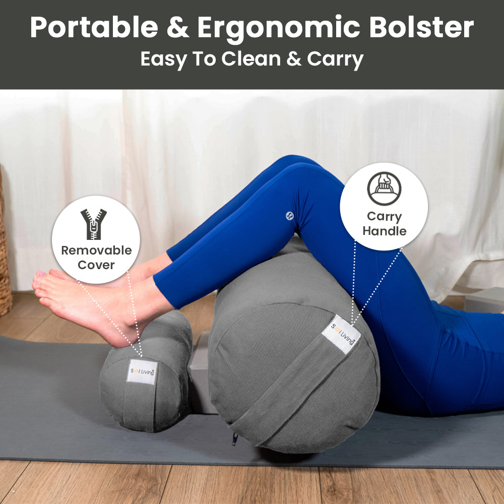 Bolster Pillow – Mini Cylindrical Yoga & Meditation Cushion (14