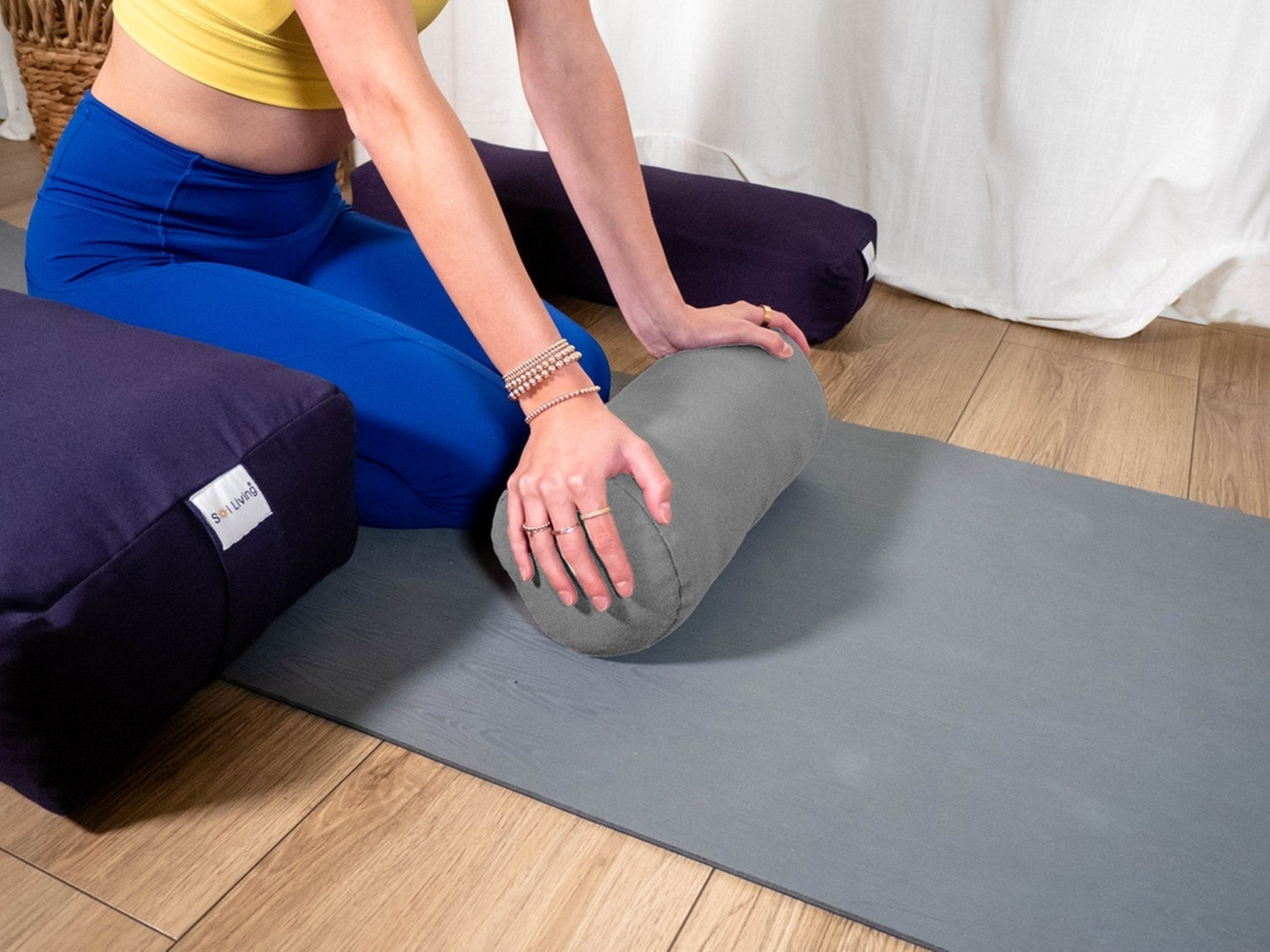 Bolster Pillow – Mini Cylindrical Yoga & Meditation Cushion (14