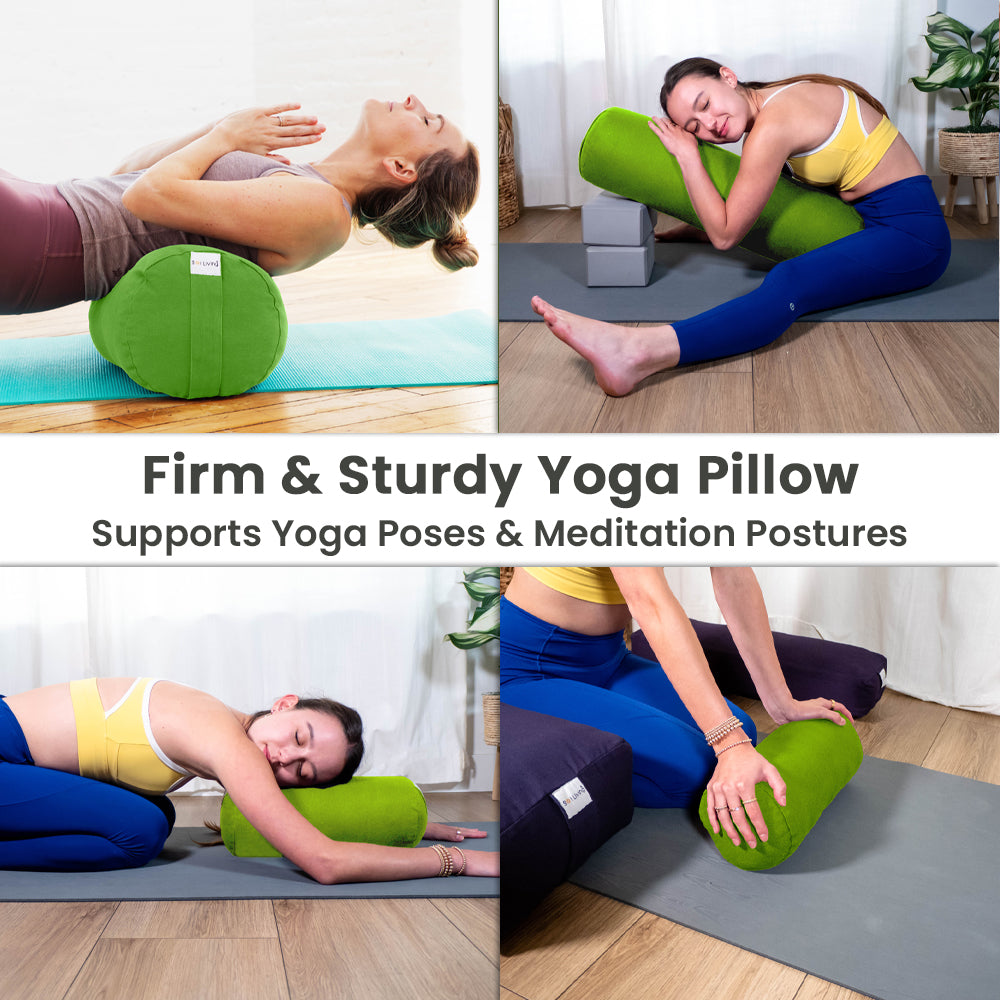 Bolster Pillow – Mini Cylindrical Yoga & Meditation Cushion (14