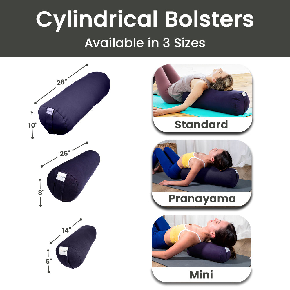 Bolster Pillow – Mini Cylindrical Yoga & Meditation Cushion (14