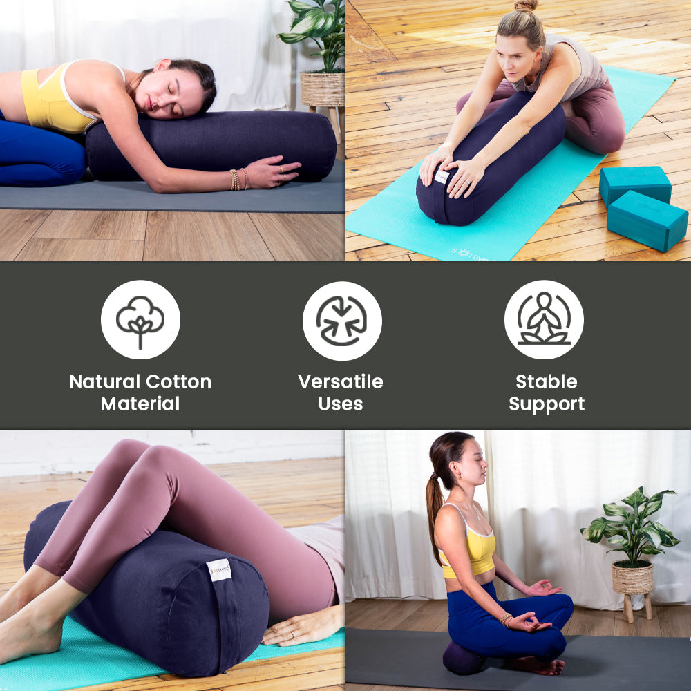 Bolster Pillow – Mini Cylindrical Yoga & Meditation Cushion (14