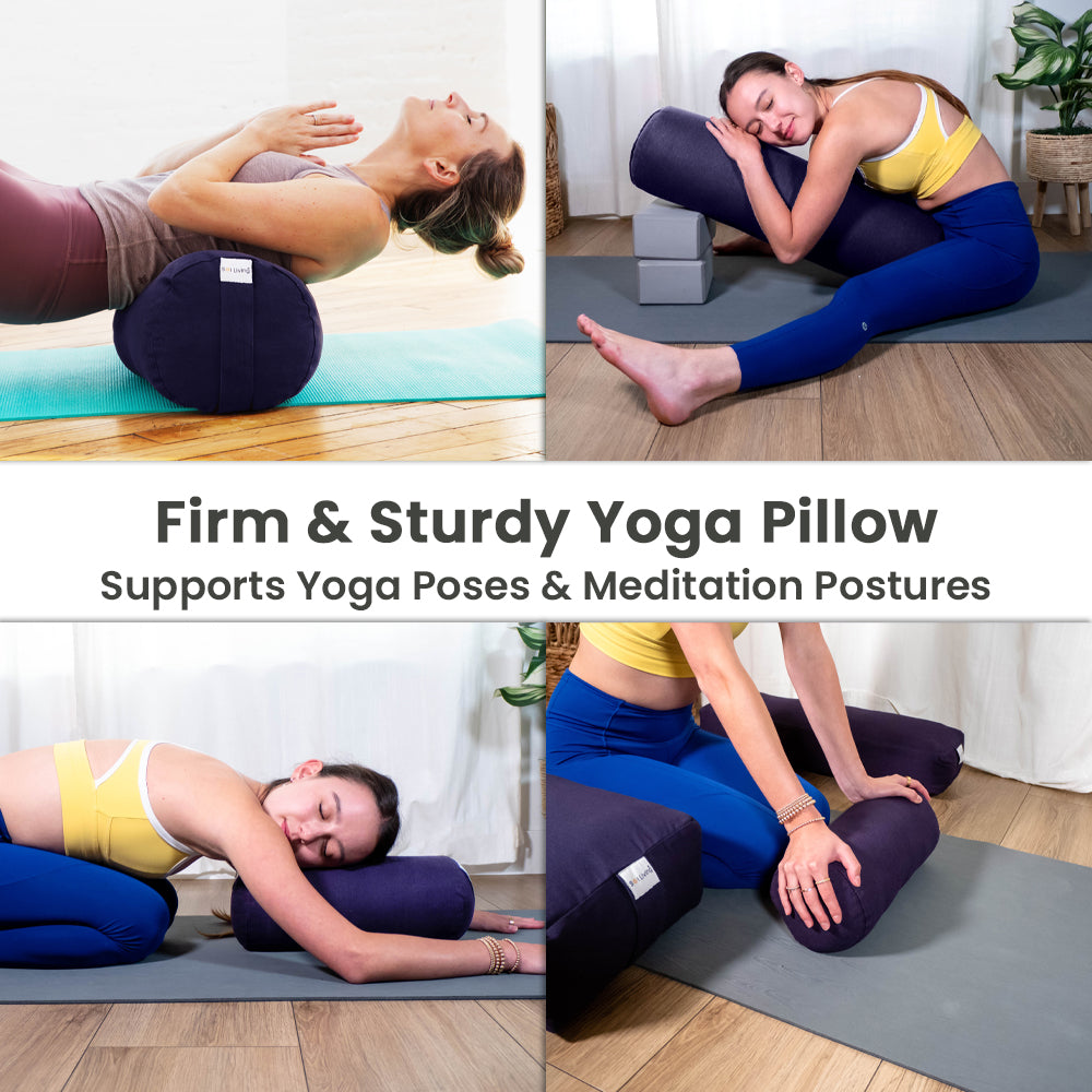 Bolster Pillow – Mini Cylindrical Yoga & Meditation Cushion (14