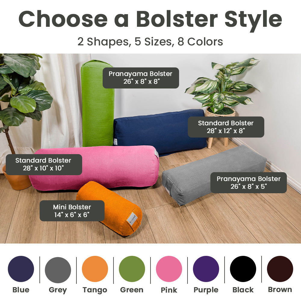 Bolster Pillow – Mini Cylindrical Yoga & Meditation Cushion (14