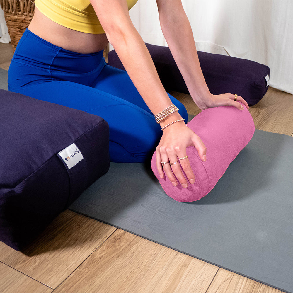 Bolster Pillow – Mini Cylindrical Yoga & Meditation Cushion (14