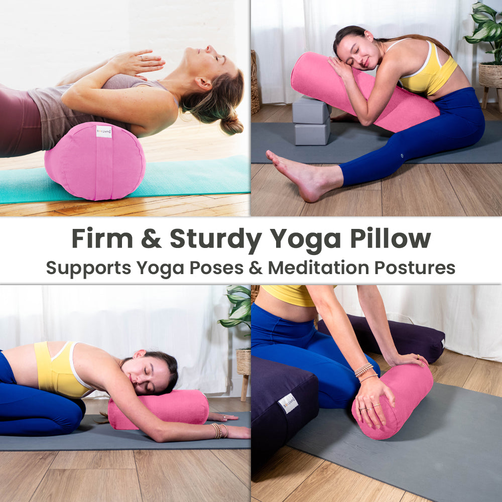 Bolster Pillow – Mini Cylindrical Yoga & Meditation Cushion (14