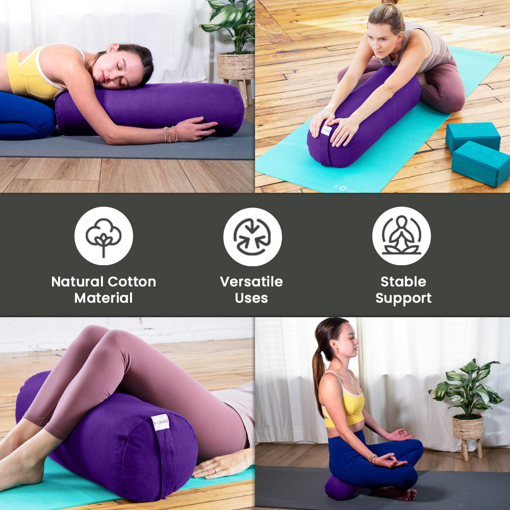Bolster Pillow – Mini Cylindrical Yoga & Meditation Cushion (14
