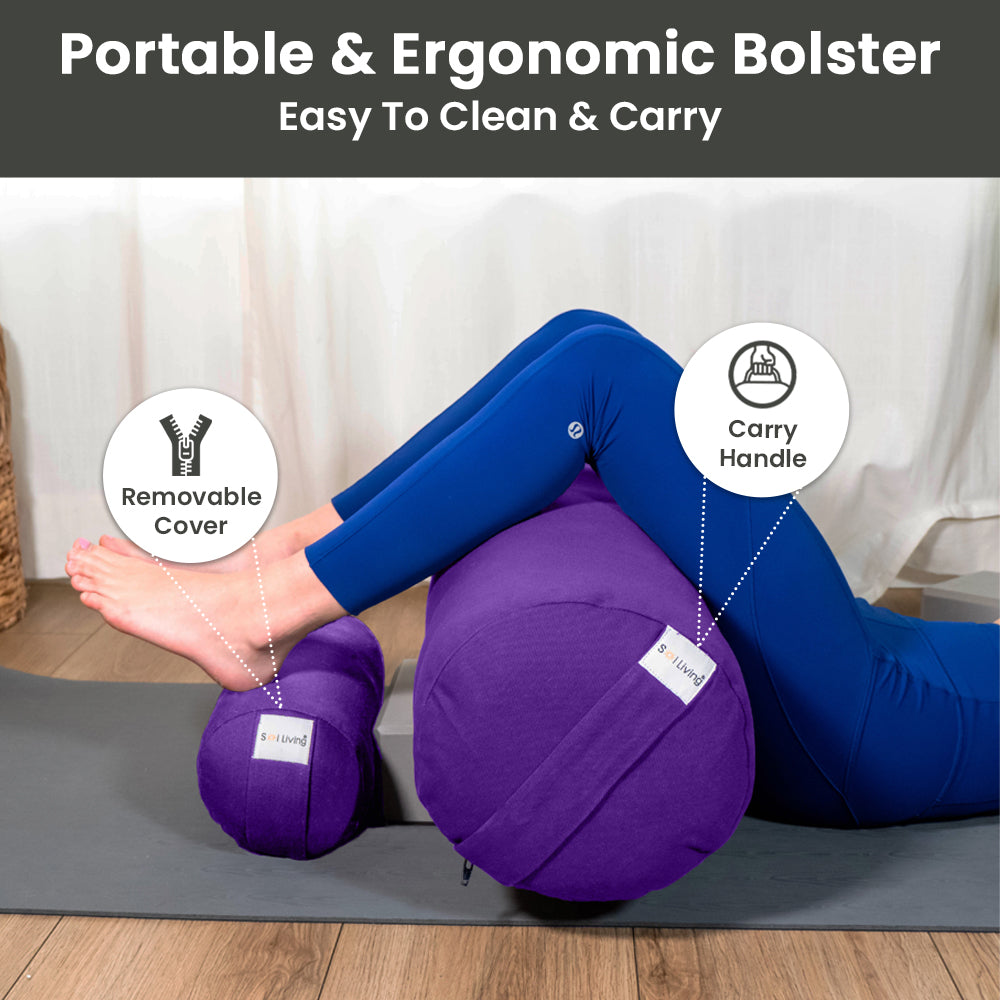 Bolster Pillow – Mini Cylindrical Yoga & Meditation Cushion (14