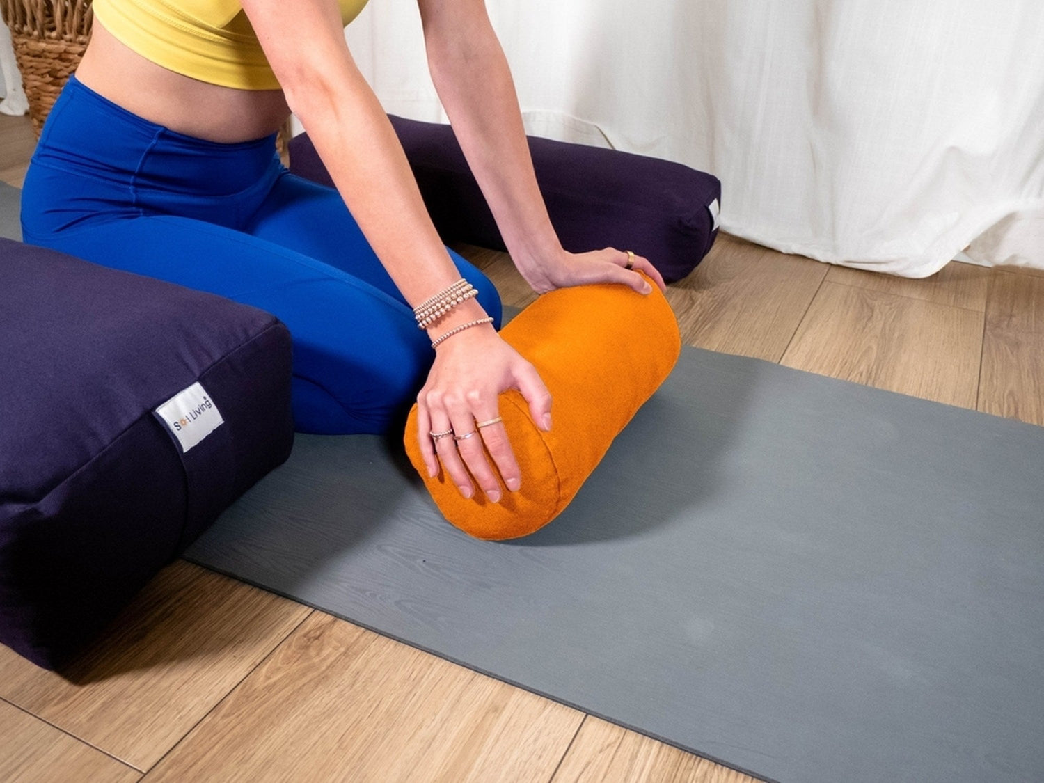 Bolster Pillow – Mini Cylindrical Yoga & Meditation Cushion (14