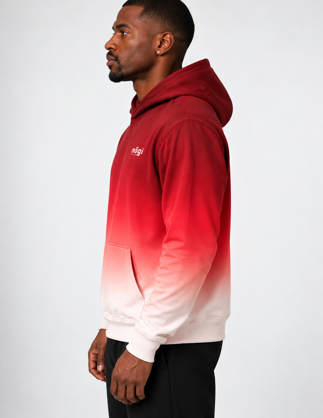 Ember — Burgundy to Ember Gradient Oversized Cotton Hoodie by Nogi Industries