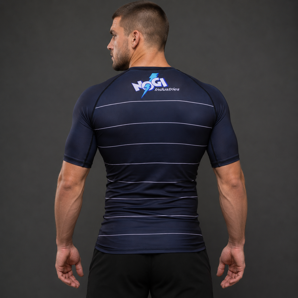 Energy Rash Guard by Nogi Industries Short Sleeve - BLACK
