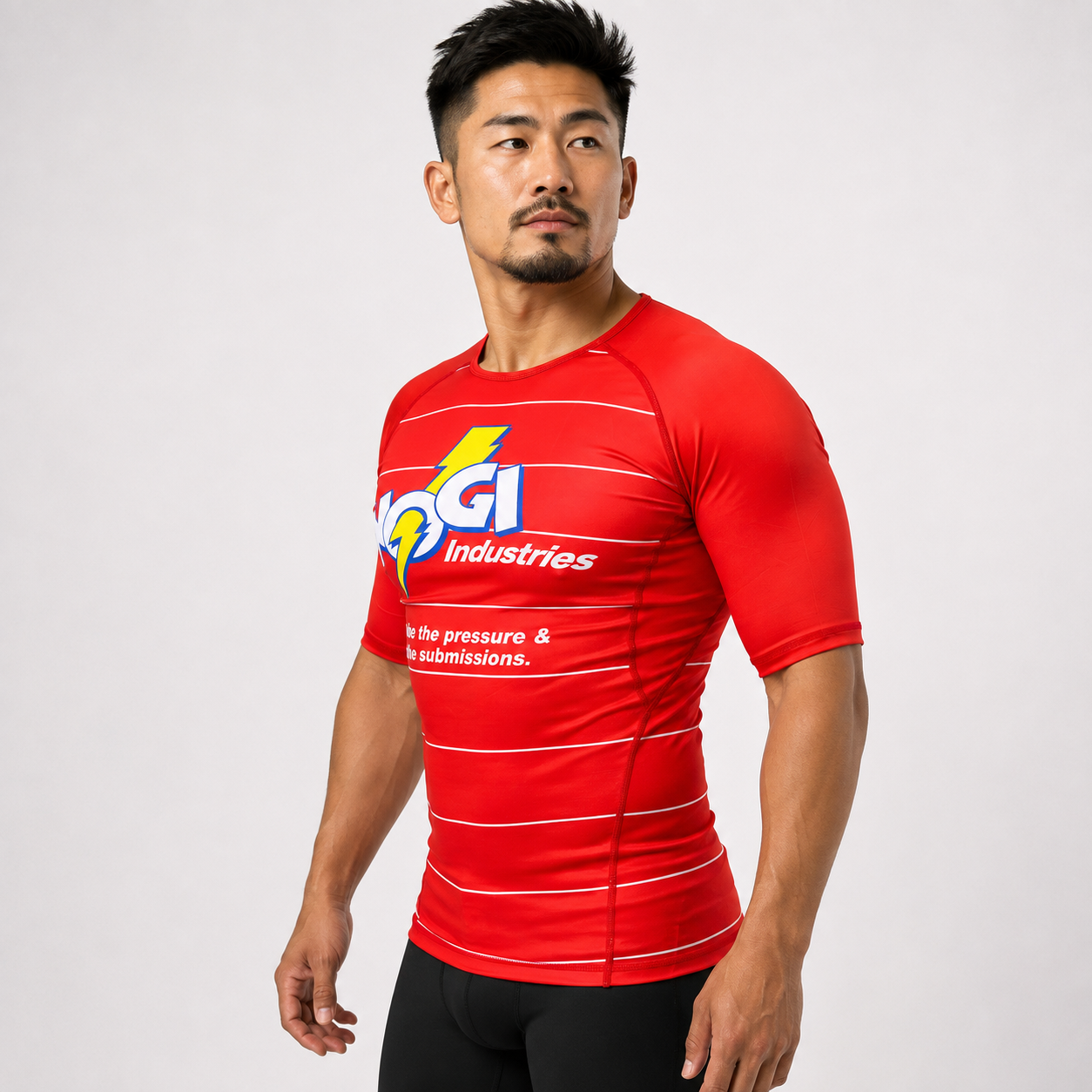 Energy Rash Guard by Nogi Industries Short Sleeve - RED
