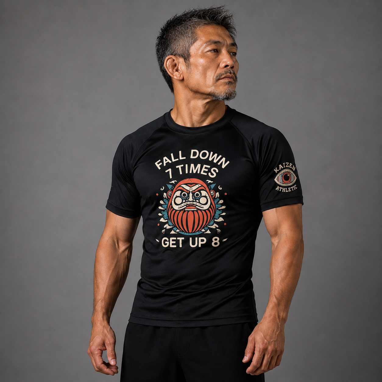 Fall Down Men's Short Sleeve Rash Guard by Kaizen Athletic