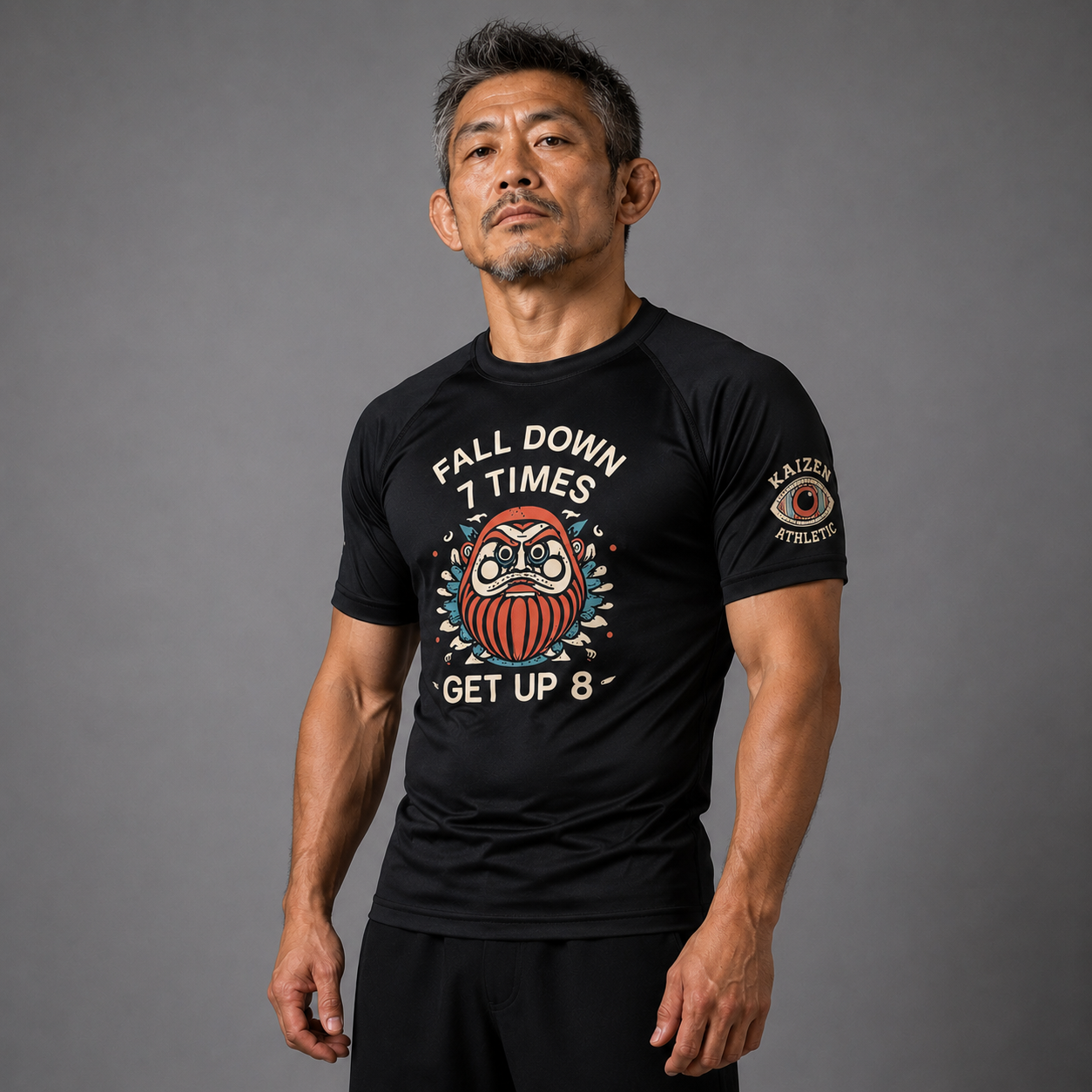 Fall Down Men's Short Sleeve Rash Guard by Kaizen Athletic