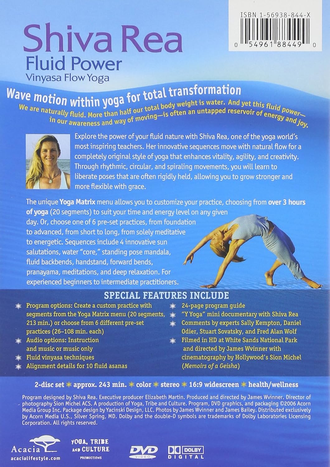 Fluid Power Vinyassa Flow Yoga 2 DVD Set by Shiva Rea (Preowned)