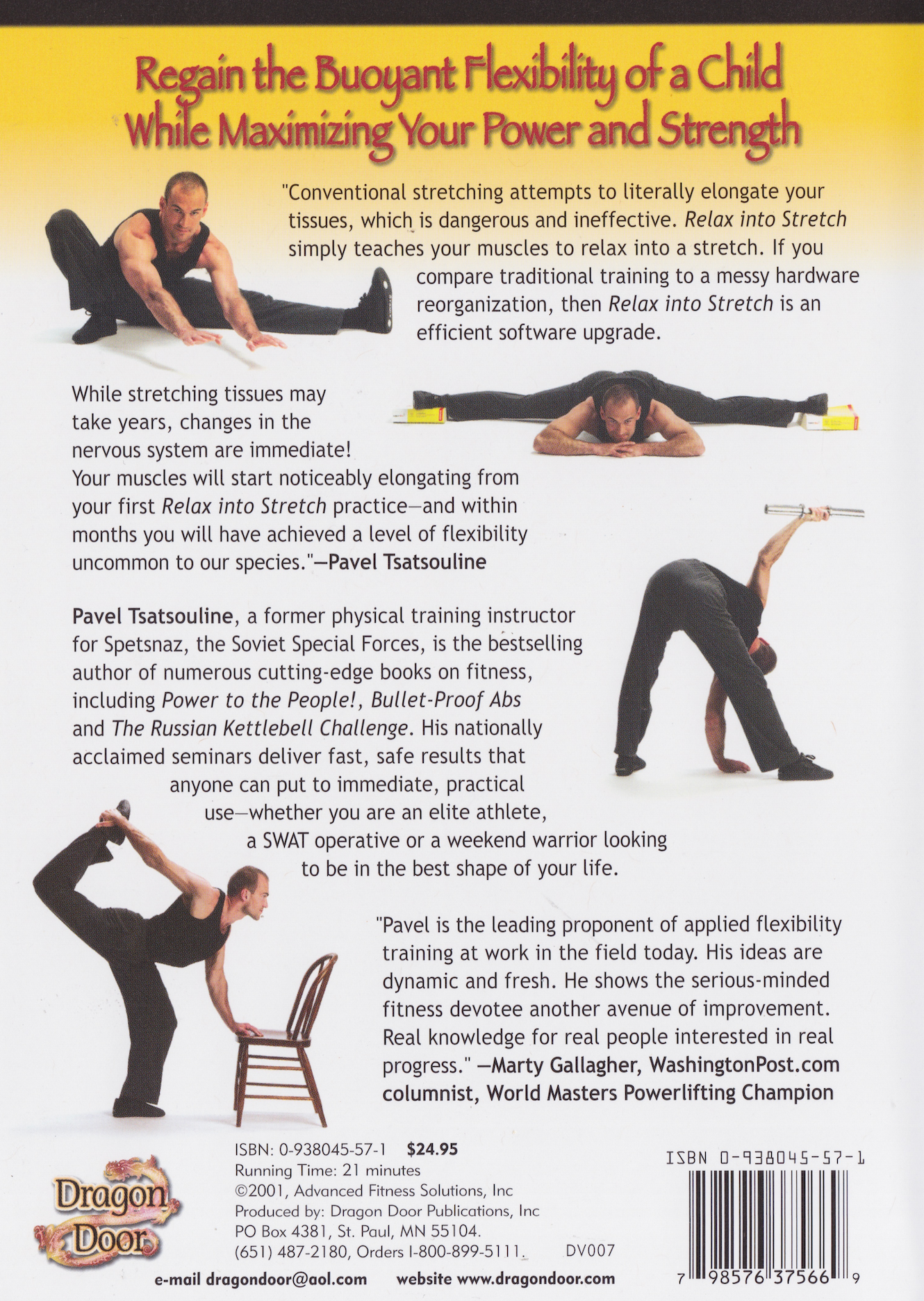 Forced Relaxation: Advanced Russian Drills for Extreme Flexibility DVD by Pavel Tsatsouline