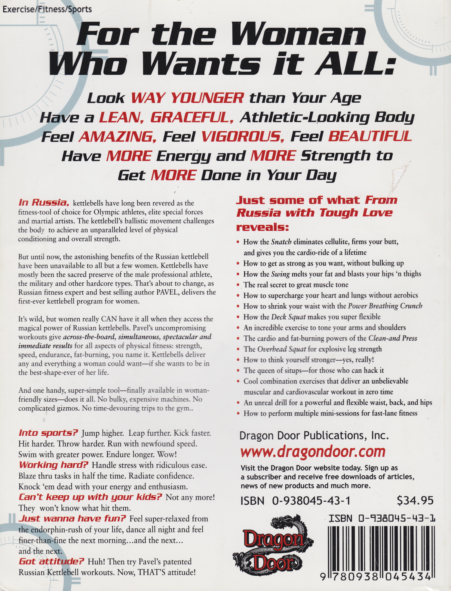 Desde Rusia con amor duro: entrenamiento con pesas rusas de Pavel para una mujer fatal Libro de Pavel Tsatsouline (usado)