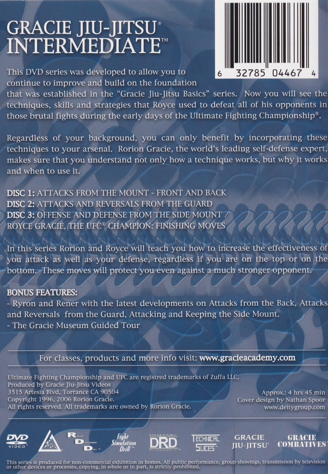 Gracie Jiu-Jitsu Intermediate 3 DVD Set with Rorion & Royce Gracie (Preowned)