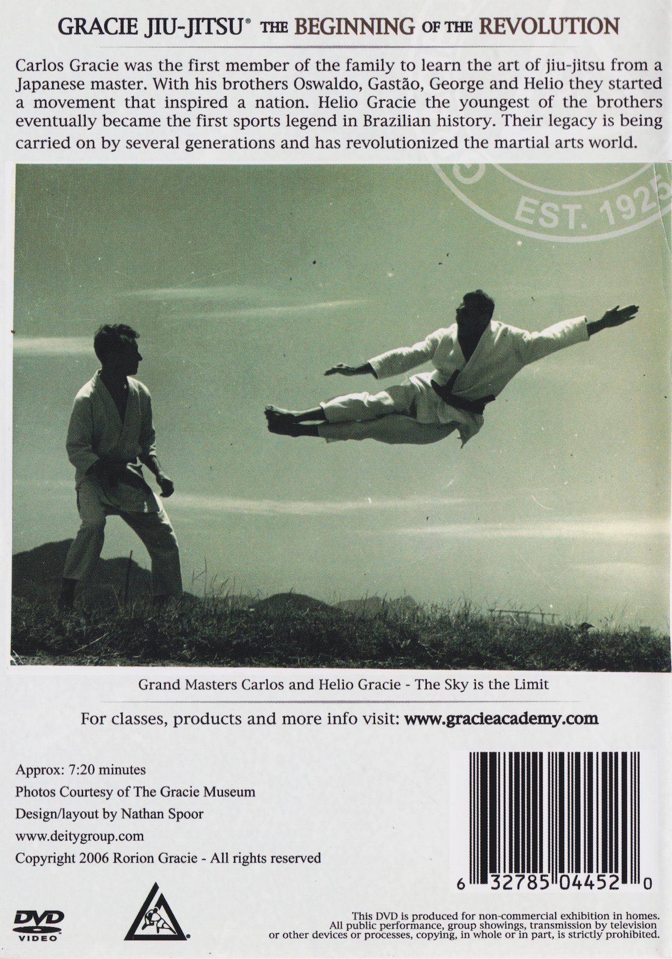 Gracie Jiu-Jitsu: The Beginning of the Revolution DVD with Carlos & Helio Gracie (Preowned)