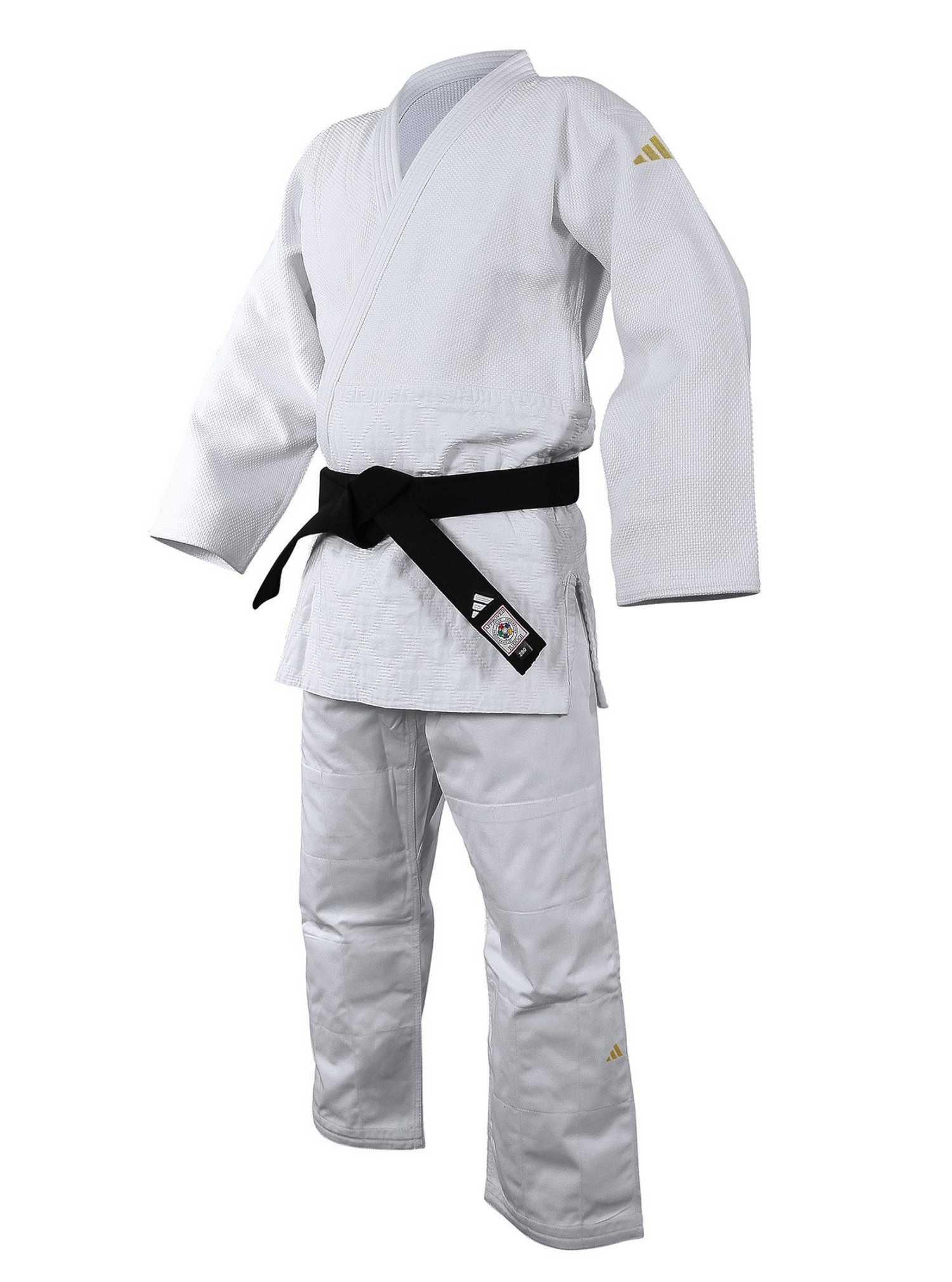 Adidas IJF Champion 3 Regular Fit White for 2023 with Gold Logo