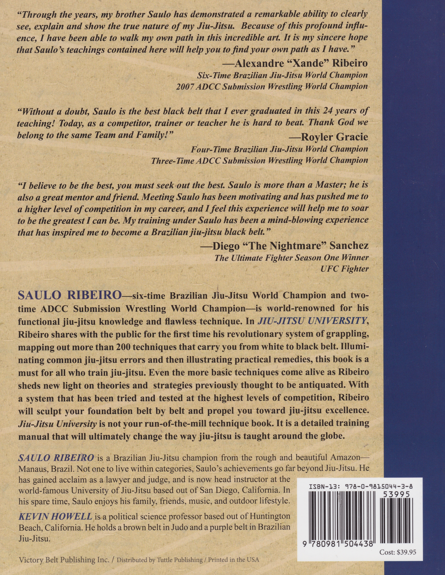 Jiu-Jitsu University Book by Saulo Ribeiro & Kevin Howell (Preowned)