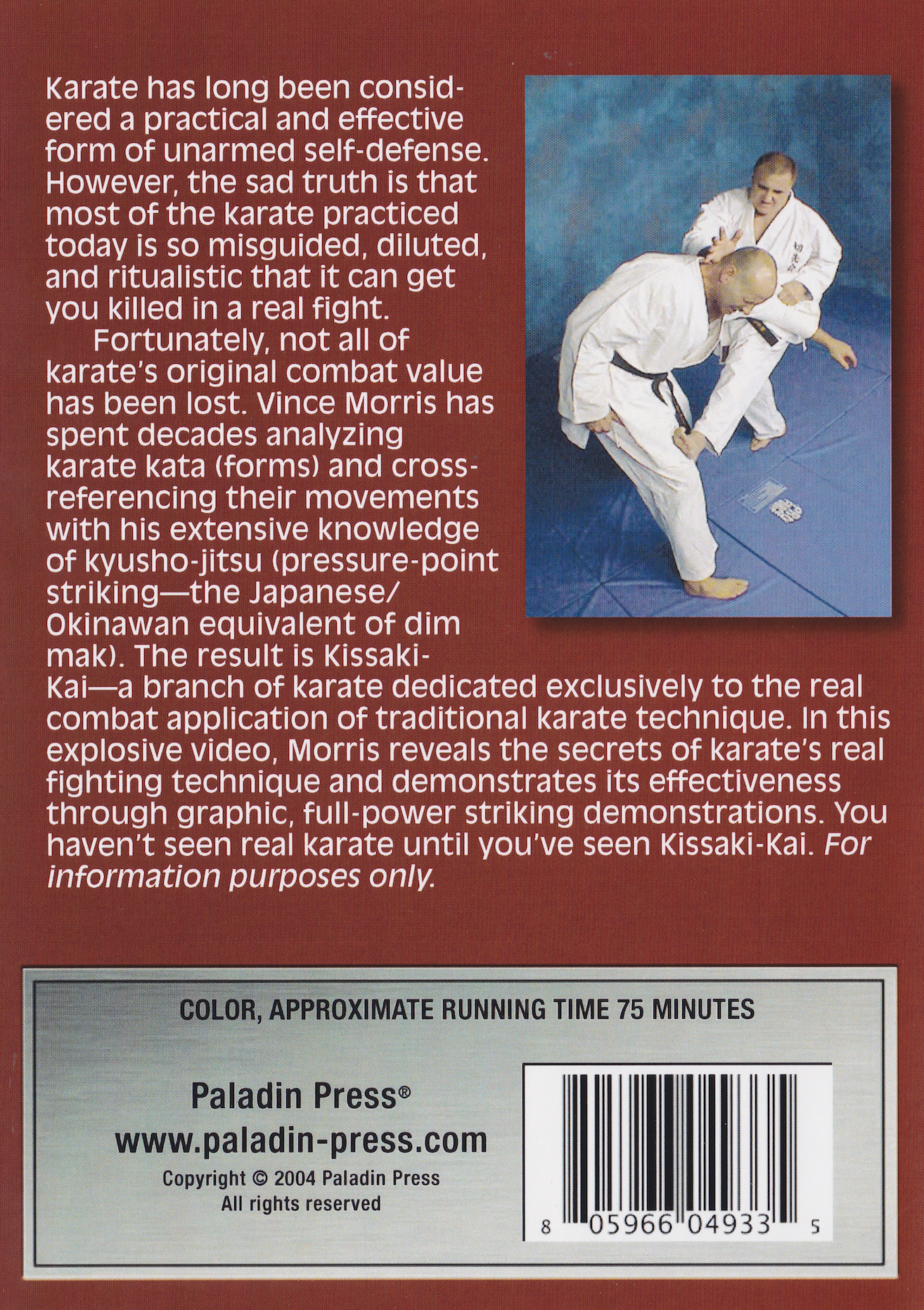 Kissaki-Kai Karate-Do: Rediscovering the Fighting Function of Karate Form DVD Vince Morris (Preowned)