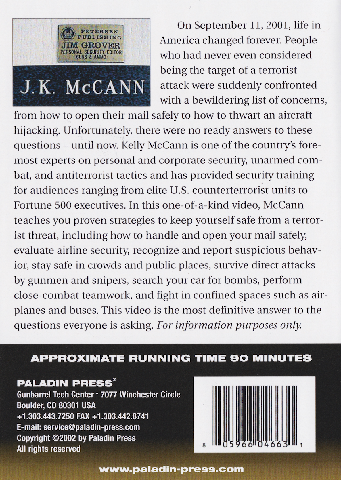 Living Safely in Dangerous Times: Defending Yourself & Your Family Against Terrorism DVD with Kelly McCann