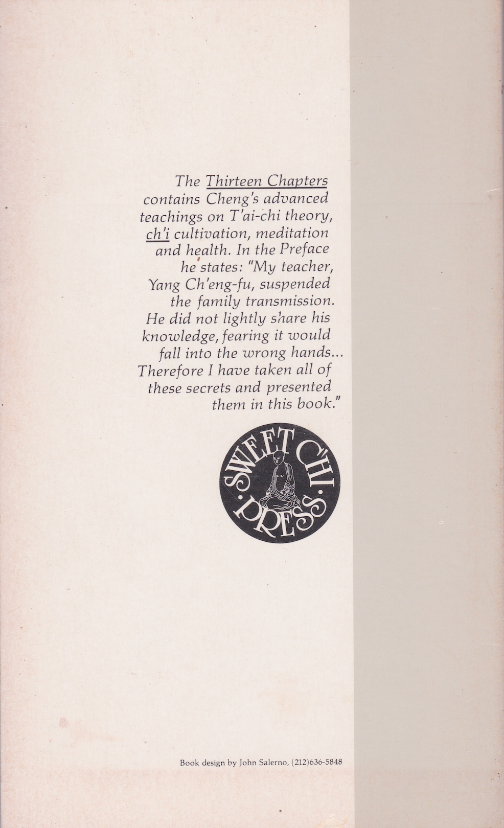 Master Cheng's Thirteen Chapters on Tai Chi Chuan Book by Cheng Man-Ching (Preowned)