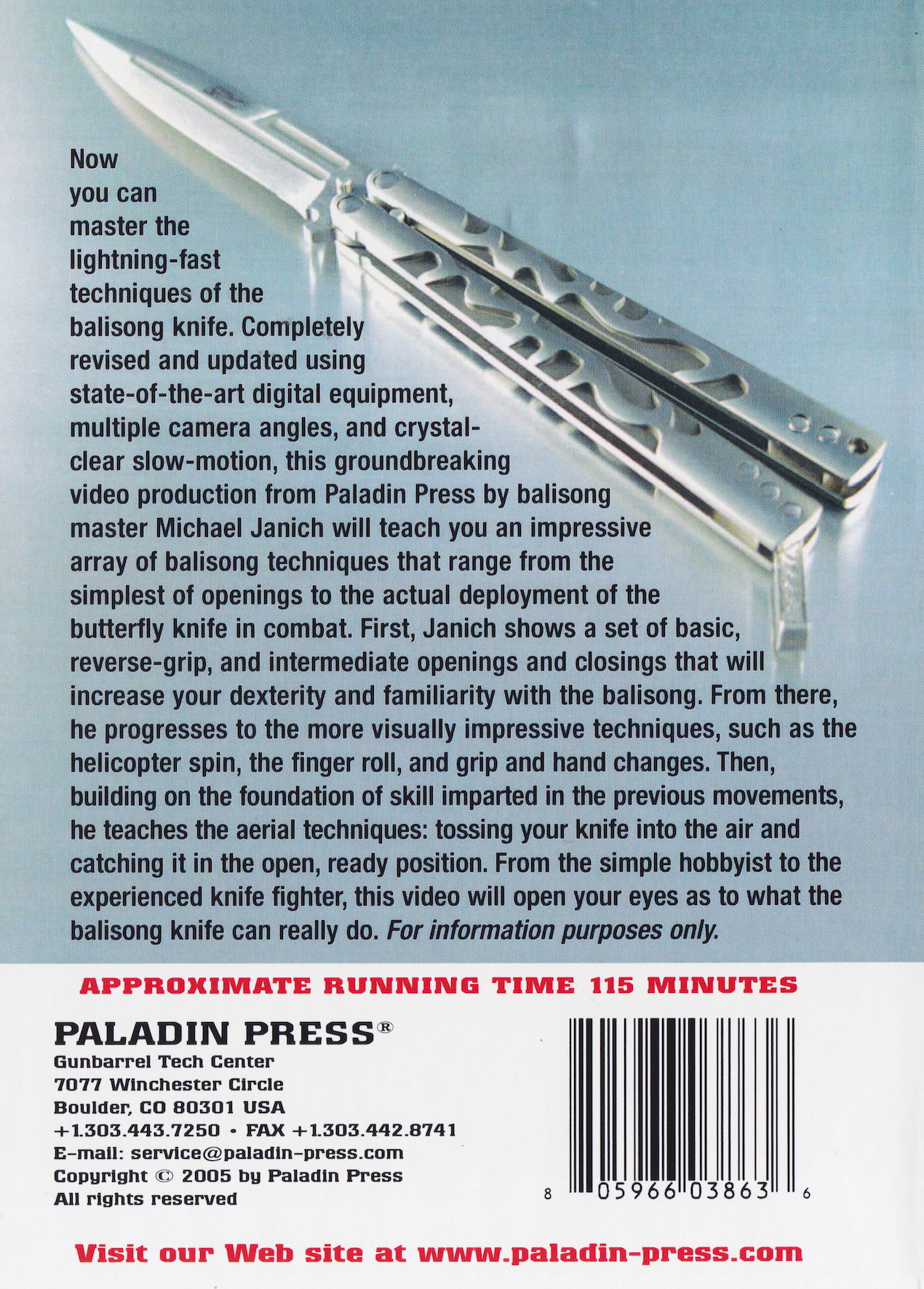 Mastering the Balisong Knife (Revised & Updated) DVD by Michael Janich