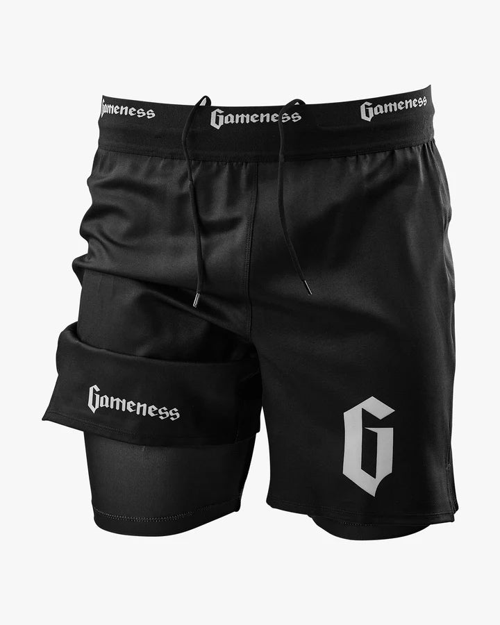 Men's Lined Pro Grappling Short by Gameness (Black)