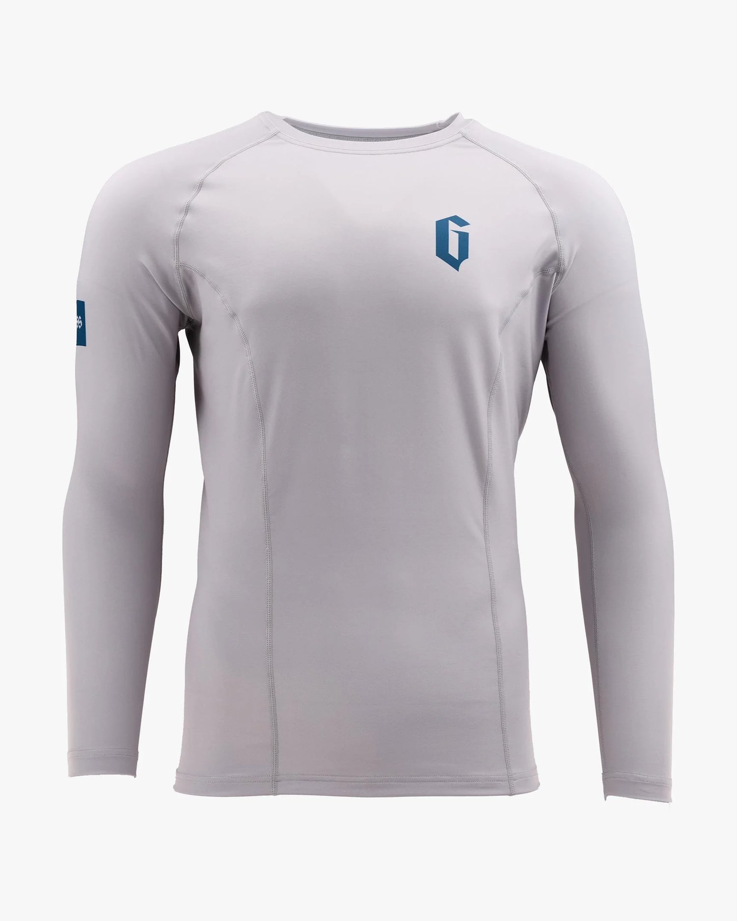 Men's Long Sleeve Solid Gray Rash Guard by Gameness