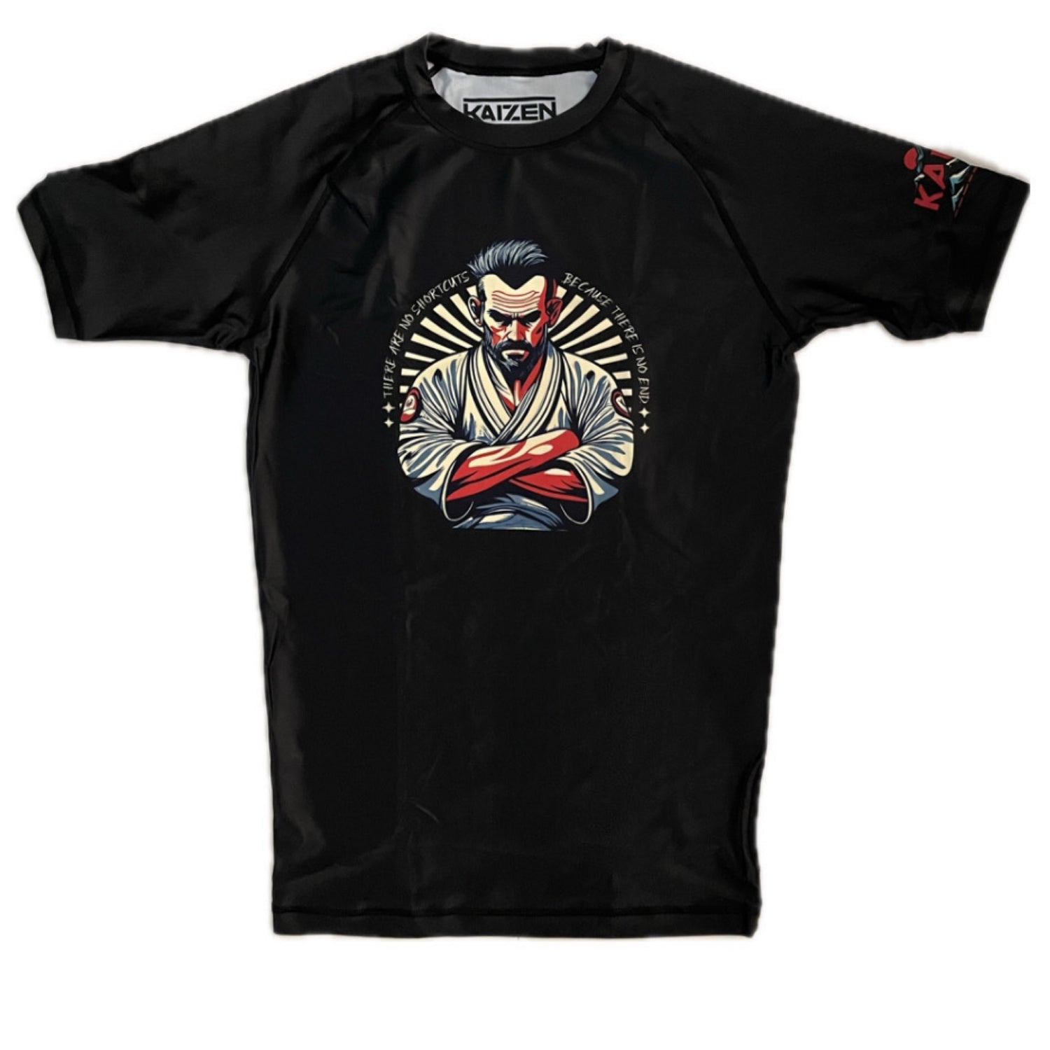 No Shortcuts Men's Short Sleeve Rash Guard by Kaizen Athletic