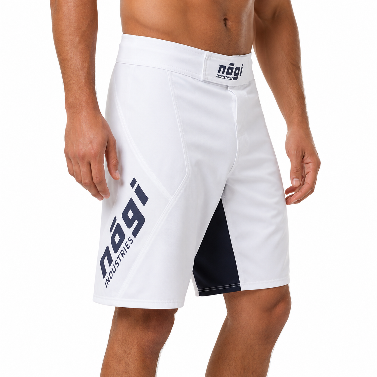 Phantom 4.0 Fight Shorts - Arctic White & Gray - MADE IN USA by Nogi industries