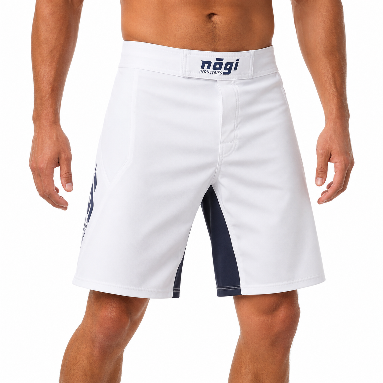 Phantom 4.0 Fight Shorts - Arctic White & Gray - MADE IN USA by Nogi industries