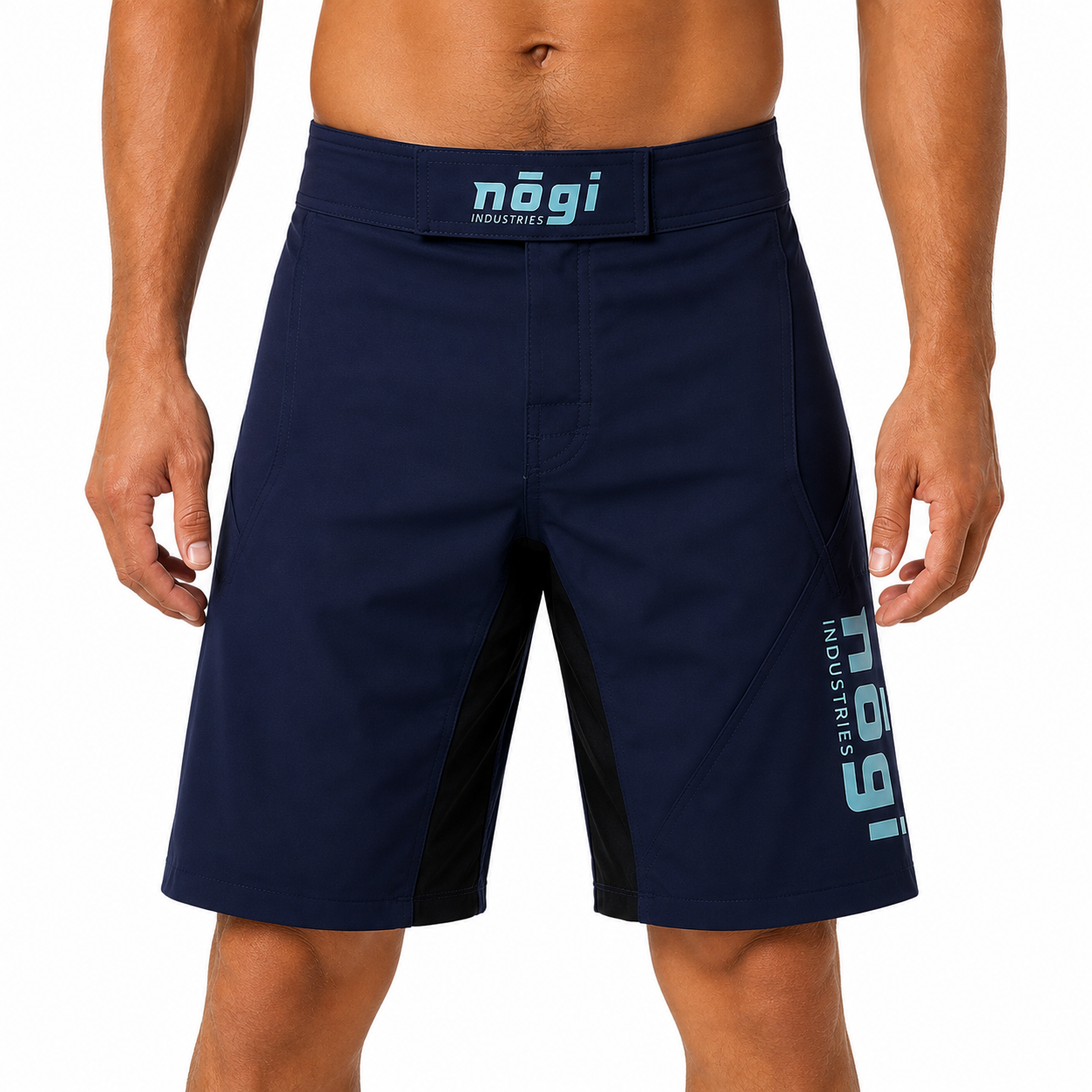 Pantalones cortos de lucha Phantom 4.0 - Azul marino medianoche y verde azulado de Nogi Industries - HECHO EN EE. UU.