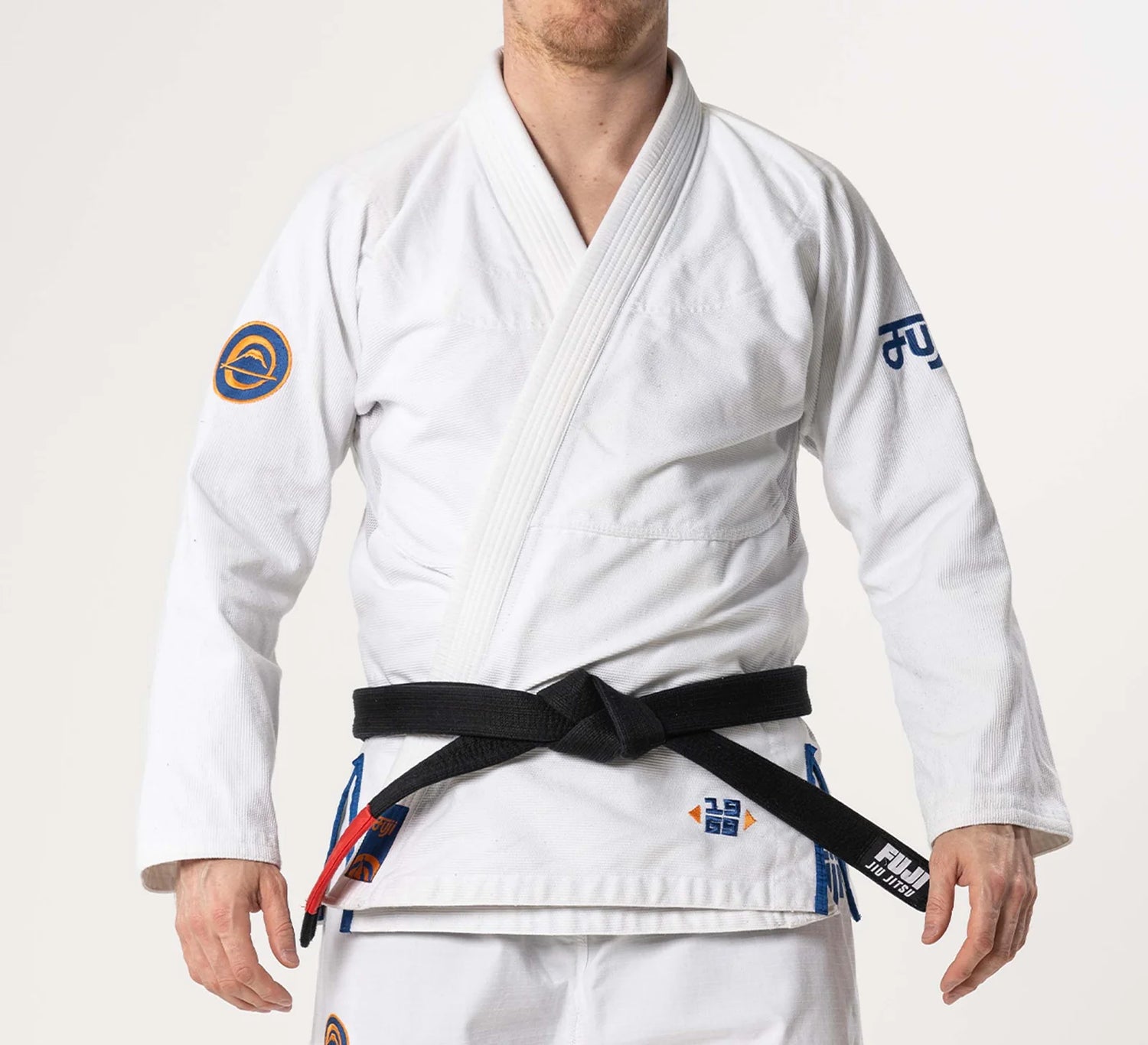 Flow-Tech BJJ Gi White/Navy/Orange by Fuji