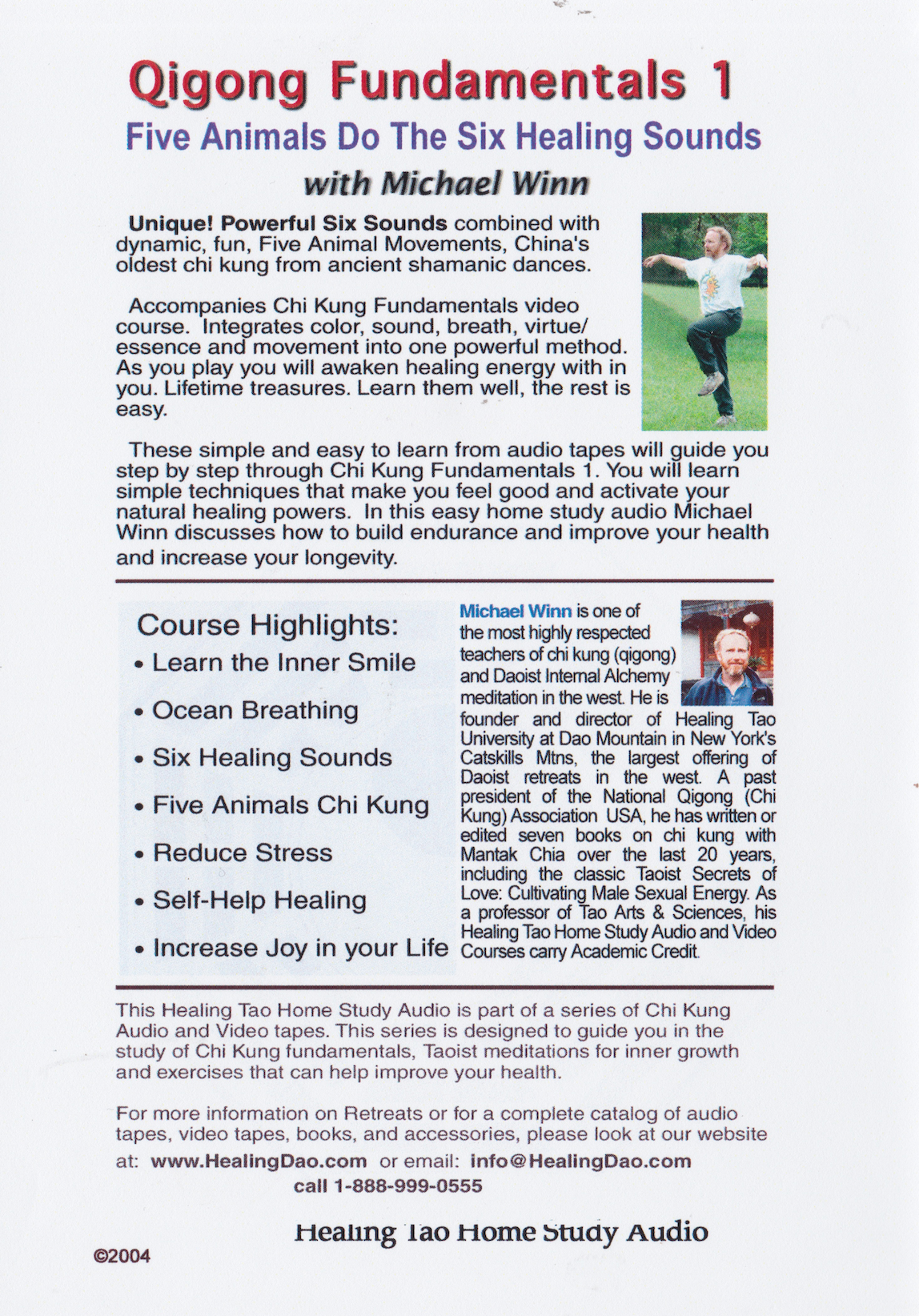 Qigong Fundamentals 1: Five Animals do the Six Healing Sounds 4 Audio CD Set by Michael Winn (Preowned)