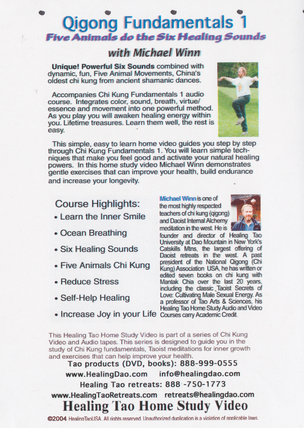 Qigong Fundamentals 1: Five Animals do the Six Healing Sounds DVD by Michael Winn (Preowned)