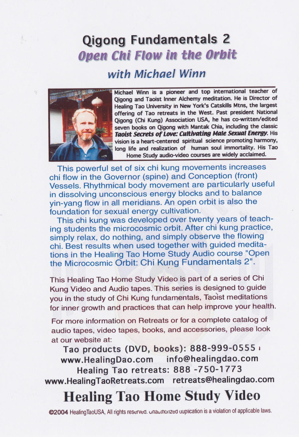 Qigong Fundamentals 2: Open Chi Flow in the Orbit DVD by Michael Winn (Preowned)