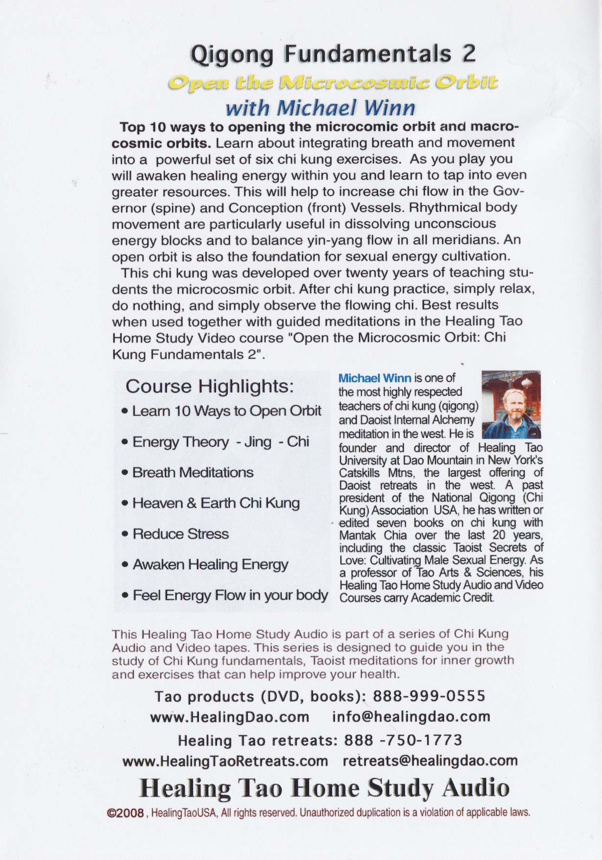 Qigong Fundamentals 2: Open the Microcosmic Orbit 7 Audio CD Set by Michael Winn (Preowned)