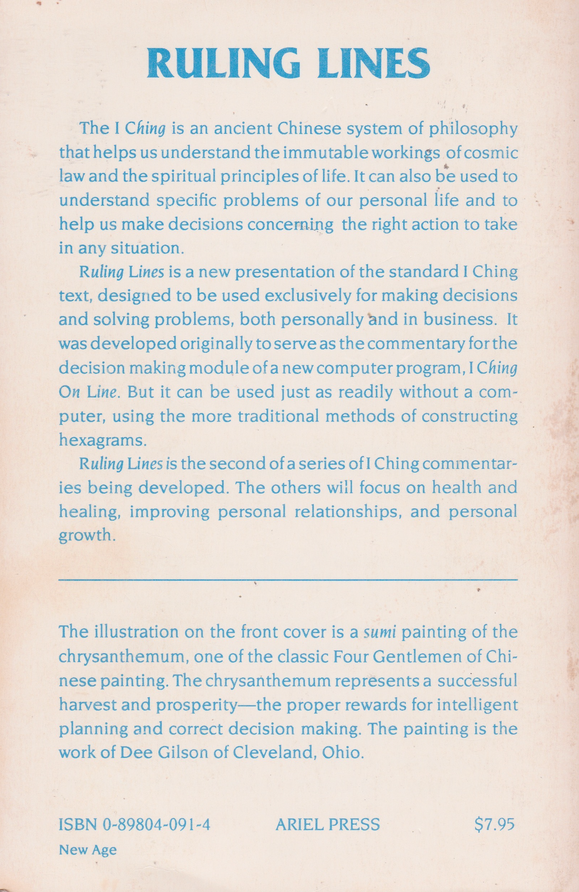 Ruling Lines: A New Interpretation of the I Ching for Decision Making Book by Robert Leichtman & Carl Japikse (Preowned)