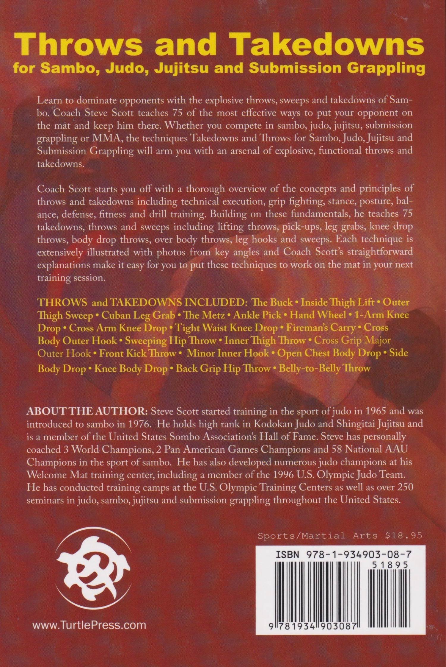 Throw and Takedowns: For Sambo, Judo, Jujitsu and Submission Grappling Book by Steve Scott