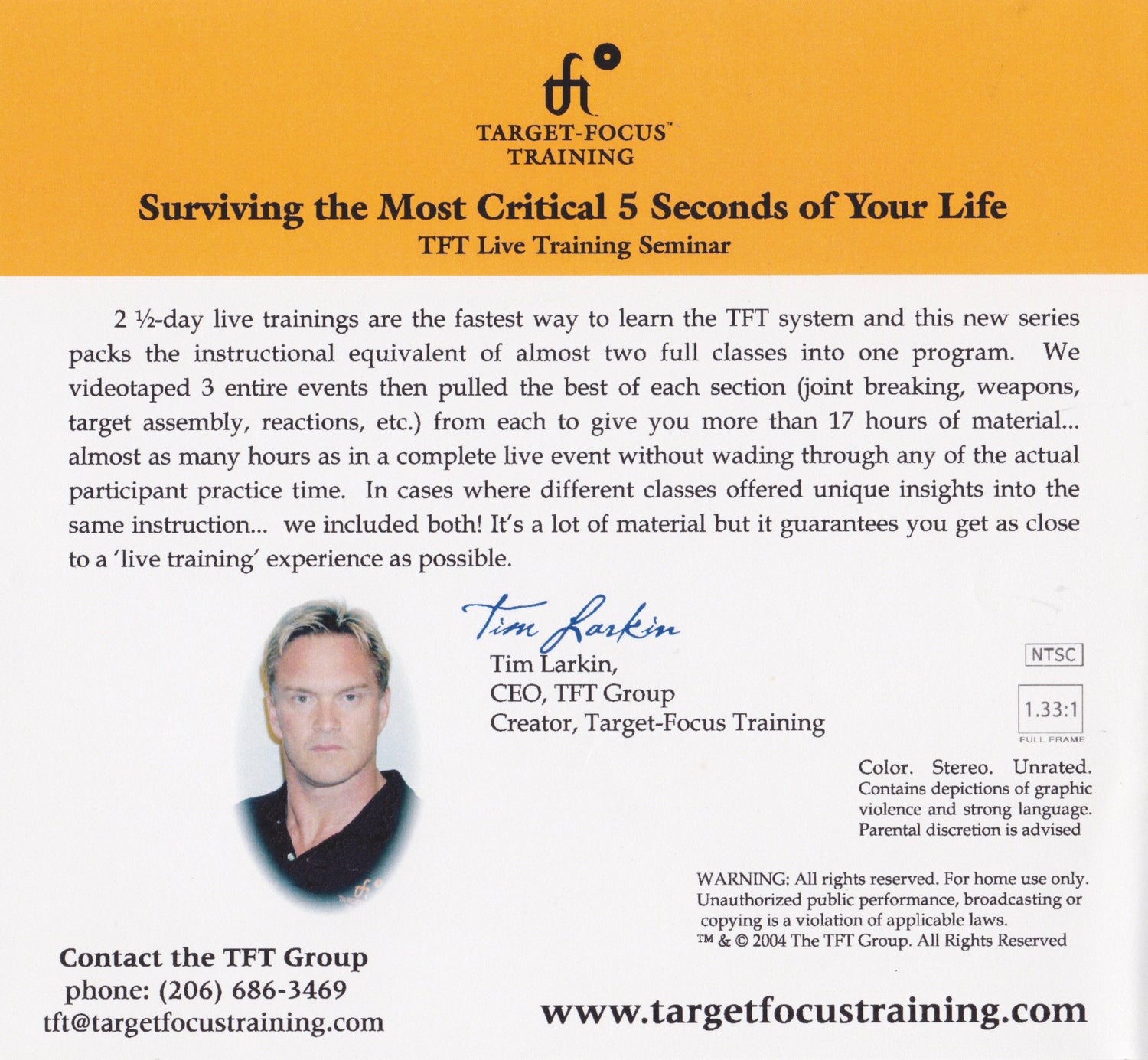 Target Focus Training: Surviving the Most Crucial 5 Seconds of Your Life 17 DVD Set by Tim Larkin (Preowned)
