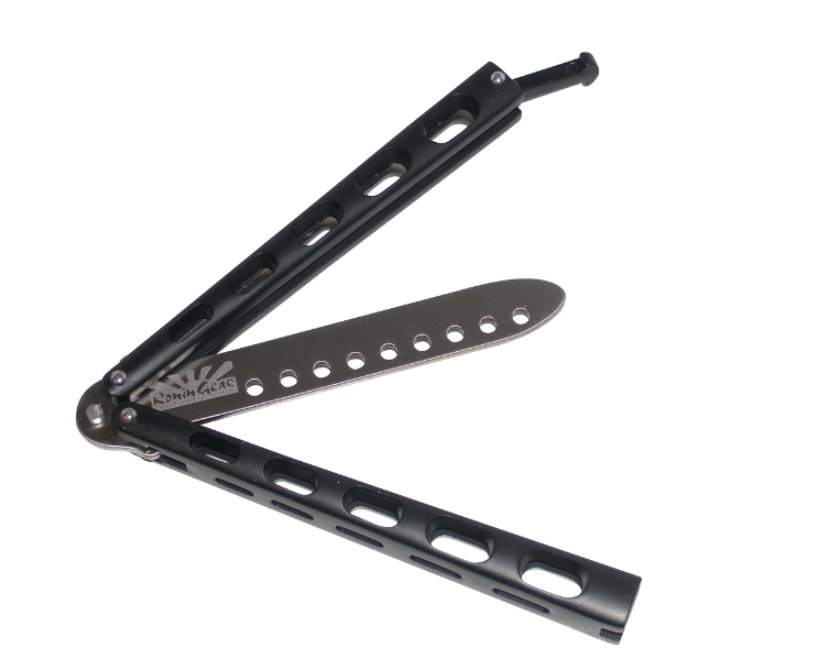 Practice Balisong Butterfly Knife Gloss Black by Ronin Gear