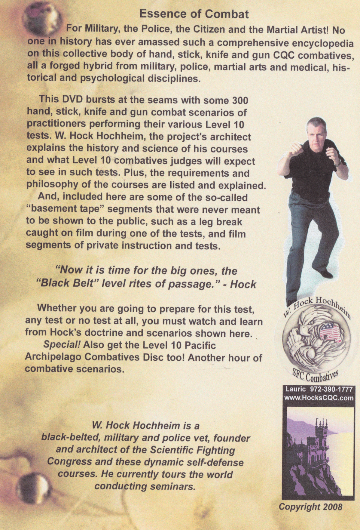 Hand Stick Knife Gun Black Belt Combatives 2 DVD Set by Hock Hochheim (Preowned)