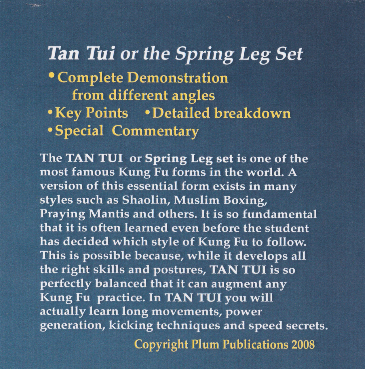 10 Road Tan Tui: The Spring Leg Form DVD by Ted Mancuso