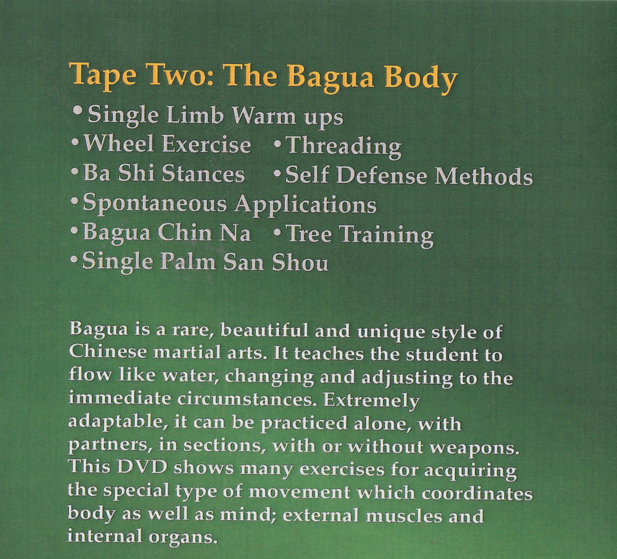 Bagua Zhang the Art of Change DVD 2: The Bagua Body by Ted Mancuso